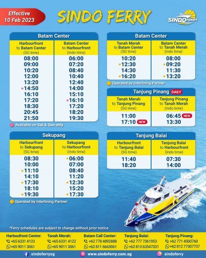 FLAMINGO TRAVEL - FERRY SCHEDULE 10 Feb 2023