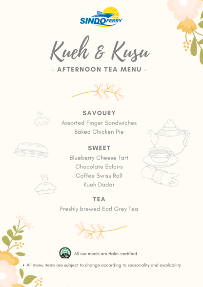 Flamingo Travel - Kueh and Kusu Menu